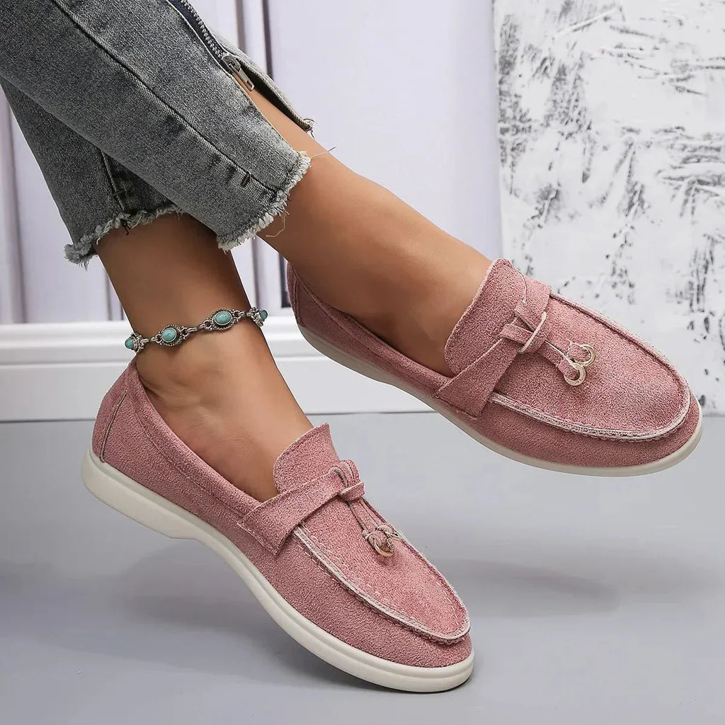 Brand Women's Suede Loafers Slip-On Moccasins Comfortable Lightweight Tassel Detail Casual Shoes — Image 10