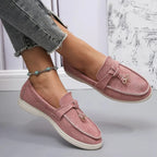 Brand Women's Suede Loafers Slip-On Moccasins Comfortable Lightweight Tassel Detail Casual Shoes — Image 10