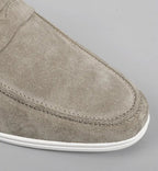 Men's Suede Loafers Slip-On Dress Shoes Comfortable Cushioned Insole Durable Sole Gray — Image 7