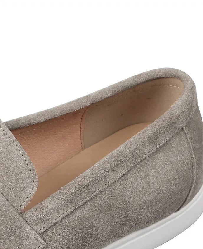 Men's Suede Loafers Slip-On Dress Shoes Comfortable Cushioned Insole Durable Sole Gray — Image 8
