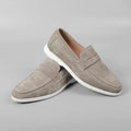 Men's Suede Loafers Slip-On Dress Shoes Comfortable Cushioned Insole Durable Sole Gray — Image 4