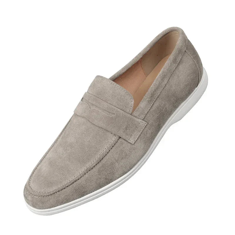 Men's Suede Loafers Slip-On Dress Shoes Comfortable Cushioned Insole Durable Sole Gray — Image 6