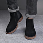 Men's Suede Chelsea Boots Brown Leather Slip-On Ankle Boots — Image 3