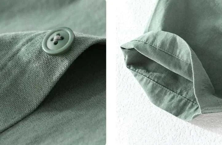 Men's Casual Short Sleeve Shirt Cotton Blend Lightweight Summer Top with Chest Pockets — Image 14