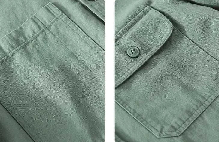 Men's Casual Short Sleeve Shirt Cotton Blend Lightweight Summer Top with Chest Pockets — Image 15