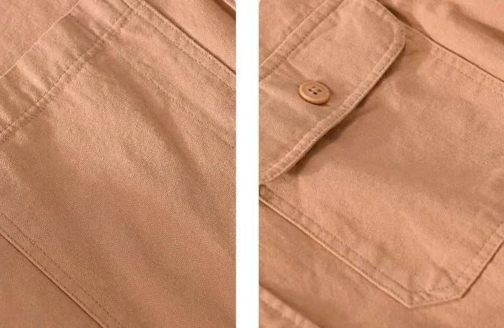 Men's Casual Short Sleeve Shirt Cotton Blend Lightweight Summer Top with Chest Pockets — Image 11