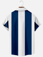 Men's Striped Short Sleeve Button-Up Shirt Cotton Blend Casual Summer Top — Image 5