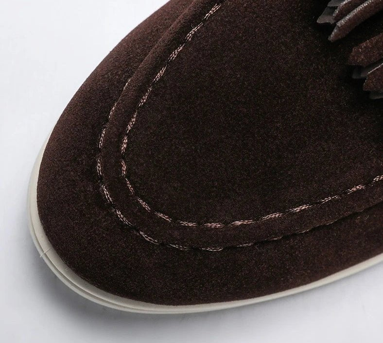 Men's Suede Tassel Loafers Slip-On Dress Shoes Comfortable Sole — Image 8
