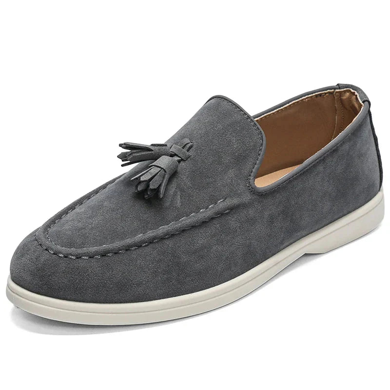 Men's Suede Tassel Loafers Slip-On Dress Shoes Comfortable Sole — Image 14