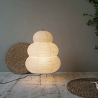Modern Paper Lantern Floor Lamp with Metal Stand Ambient Lighting Home Decor — Main Image