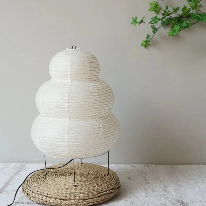 Modern Paper Lantern Floor Lamp with Metal Stand Ambient Lighting Home Decor — Image 2