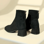 Women's Suede Ankle Boots with Block Heel in Multiple Colors — Image 14