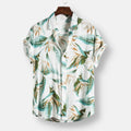Men's Tropical Print Shirt Short Sleeve Button-Up Lightweight Casual Leaf Pattern Beachwear — Main Image